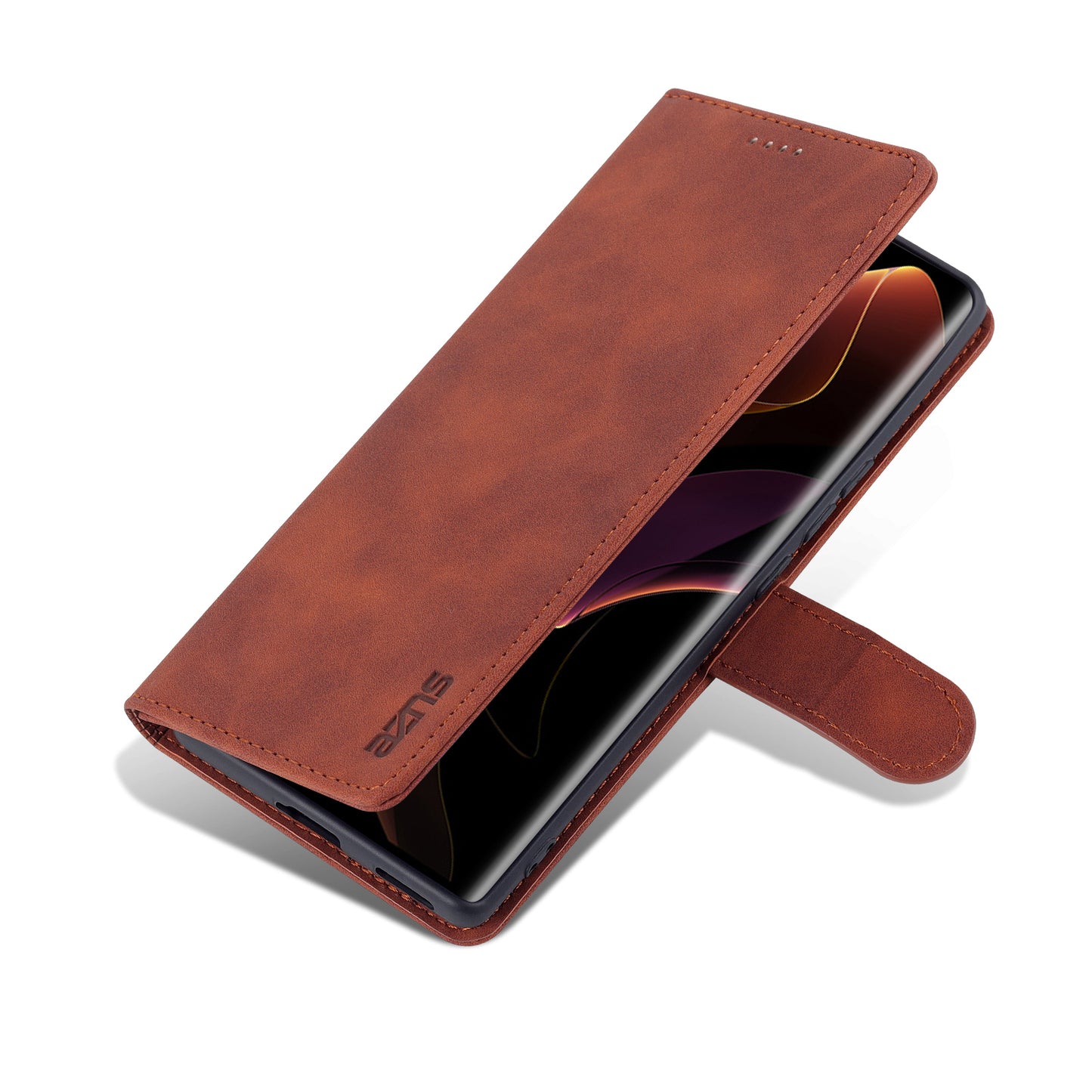 AZNS for Honor 60 Well-protected Anti-fall PU Leather Wallet Stand Mobile Phone Case Cover