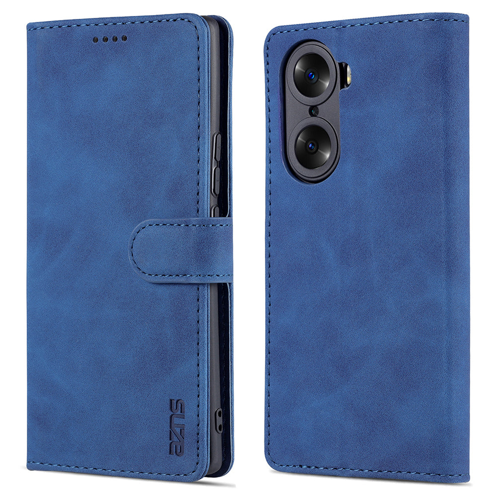 AZNS for Honor 60 Well-protected Anti-fall PU Leather Wallet Stand Mobile Phone Case Cover