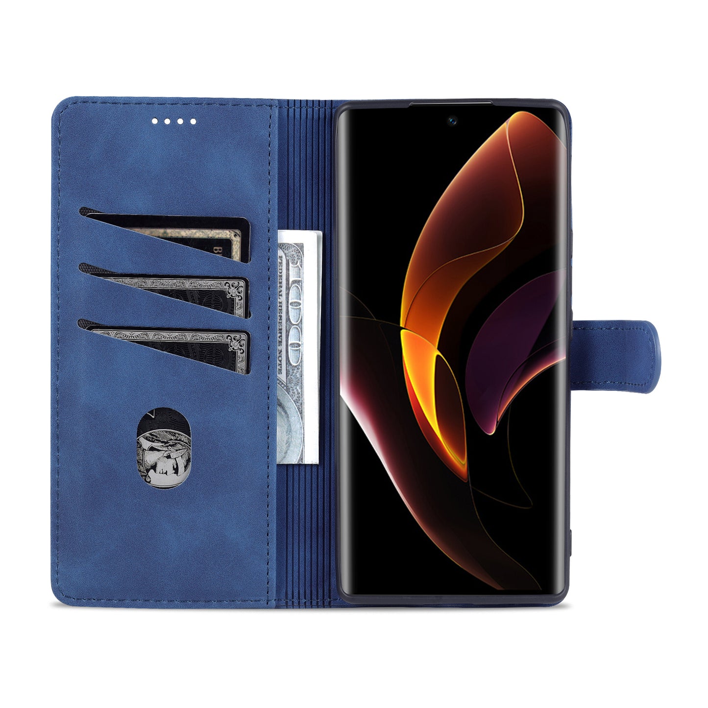 AZNS for Honor 60 Well-protected Anti-fall PU Leather Wallet Stand Mobile Phone Case Cover
