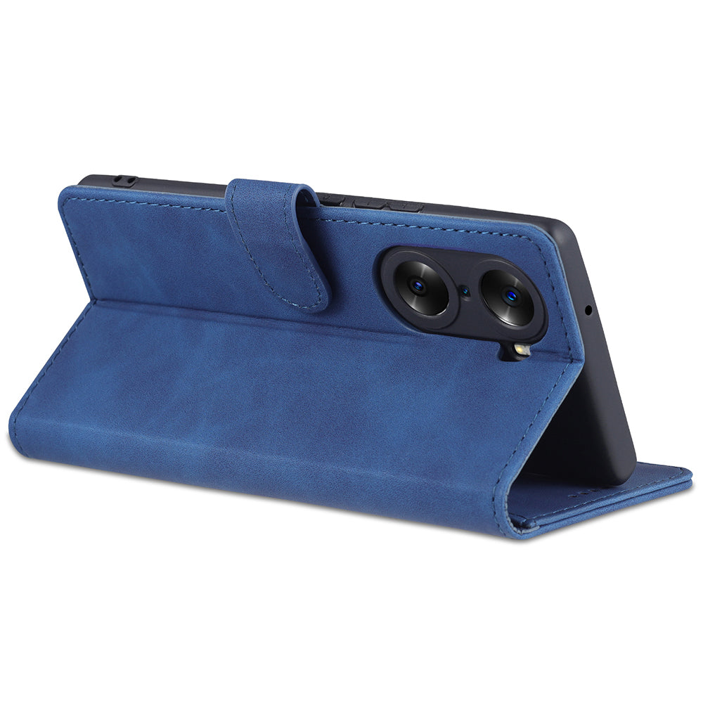 AZNS for Honor 60 Well-protected Anti-fall PU Leather Wallet Stand Mobile Phone Case Cover