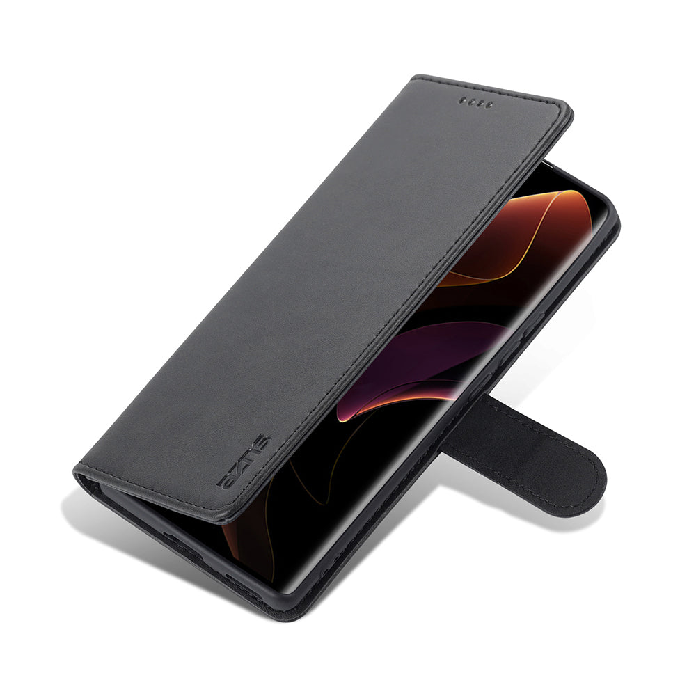 AZNS for Honor 60 Pro Dual-sided Magnetic Clasp Anti-drop PU Leather Wallet Stand Cell Phone Case Cover