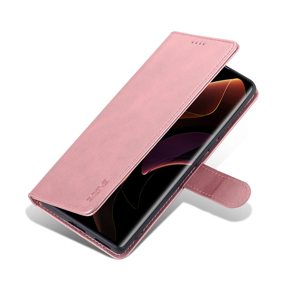 AZNS for Honor 60 Pro Dual-sided Magnetic Clasp Anti-drop PU Leather Wallet Stand Cell Phone Case Cover