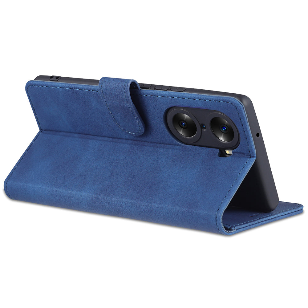 AZNS for Honor 60 Pro Dual-sided Magnetic Clasp Anti-drop PU Leather Wallet Stand Cell Phone Case Cover