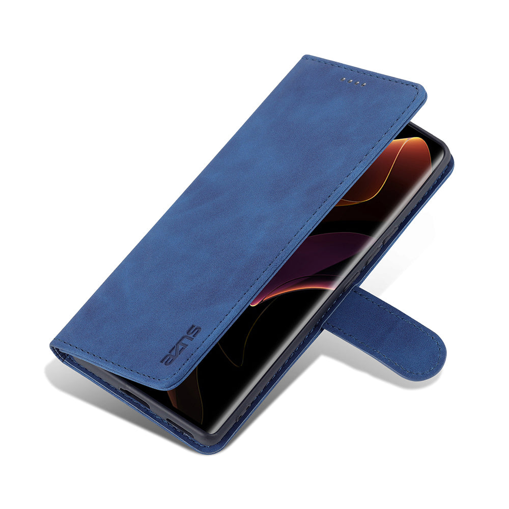 AZNS for Honor 60 Pro Dual-sided Magnetic Clasp Anti-drop PU Leather Wallet Stand Cell Phone Case Cover