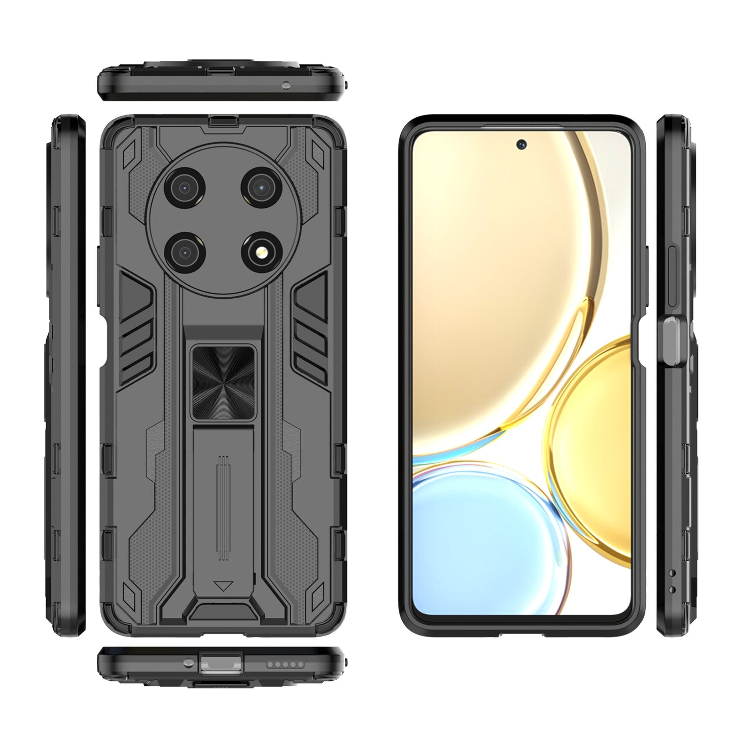 For Honor X30 / X9 5G / Magic 4 Lite 5G Shockproof Soft TPU Hard PC Mobile Phone Case Shell with Kickstand