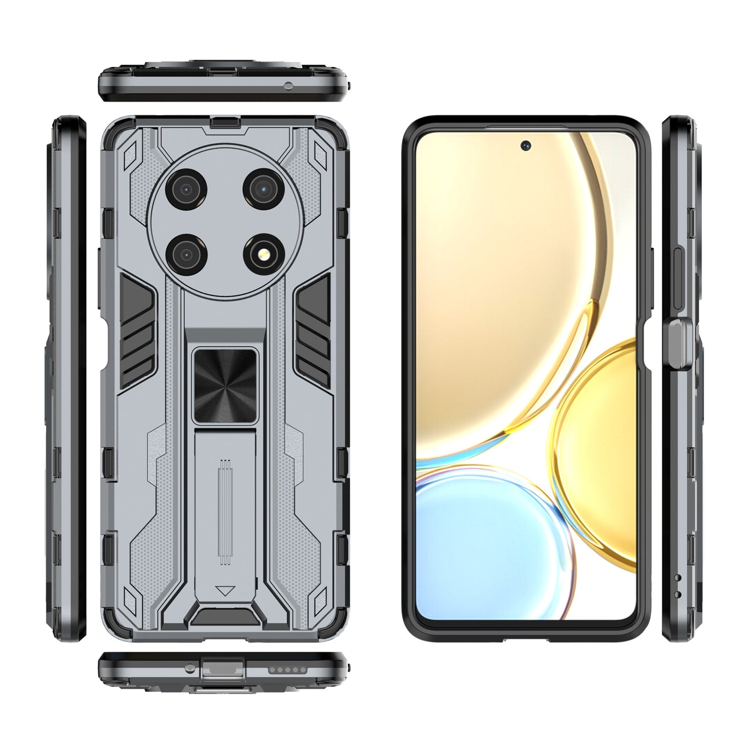 For Honor X30 / X9 5G / Magic 4 Lite 5G Shockproof Soft TPU Hard PC Mobile Phone Case Shell with Kickstand