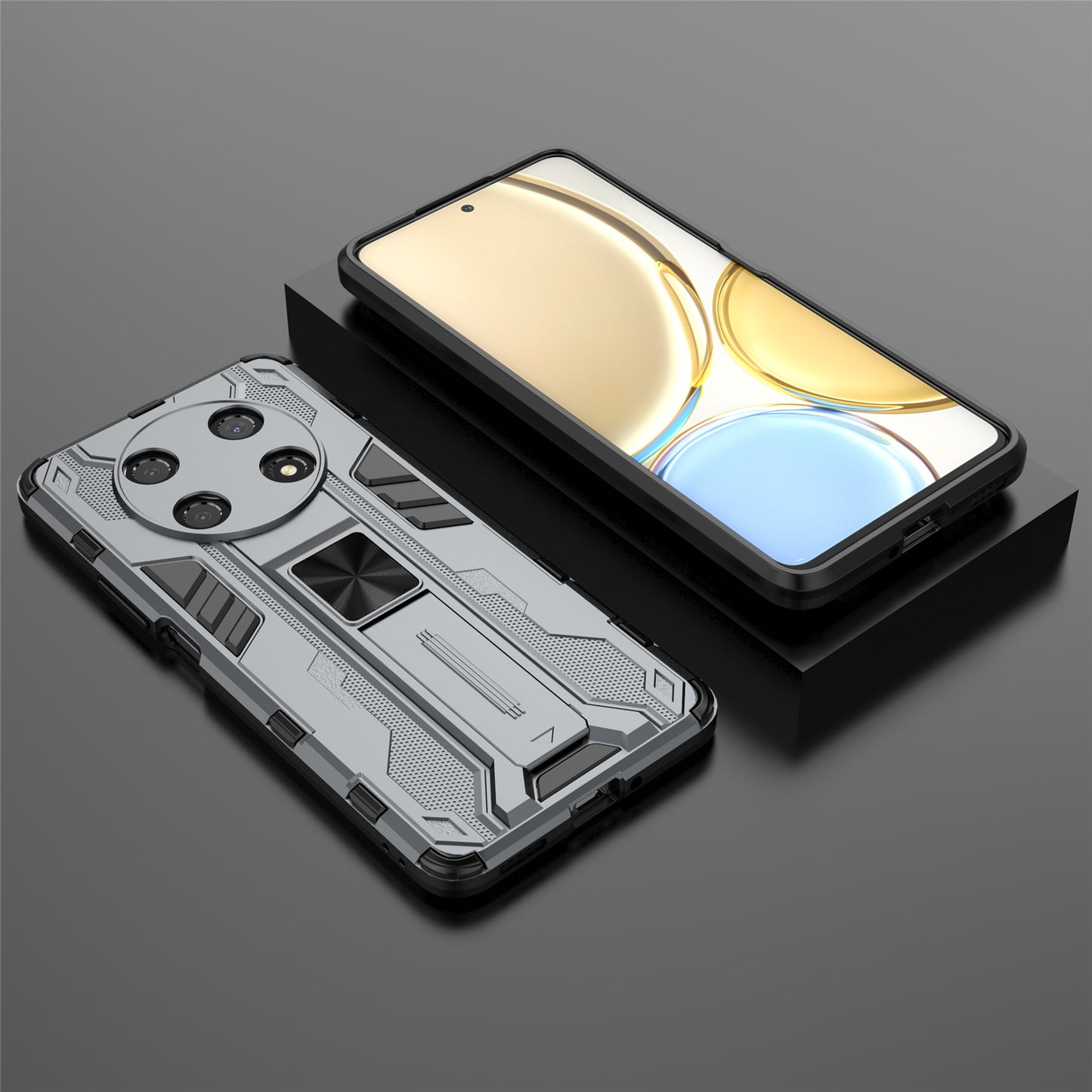 For Honor X30 / X9 5G / Magic 4 Lite 5G Shockproof Soft TPU Hard PC Mobile Phone Case Shell with Kickstand