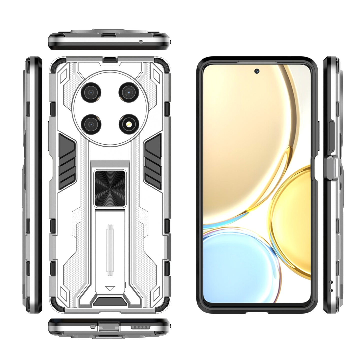 For Honor X30 / X9 5G / Magic 4 Lite 5G Shockproof Soft TPU Hard PC Mobile Phone Case Shell with Kickstand