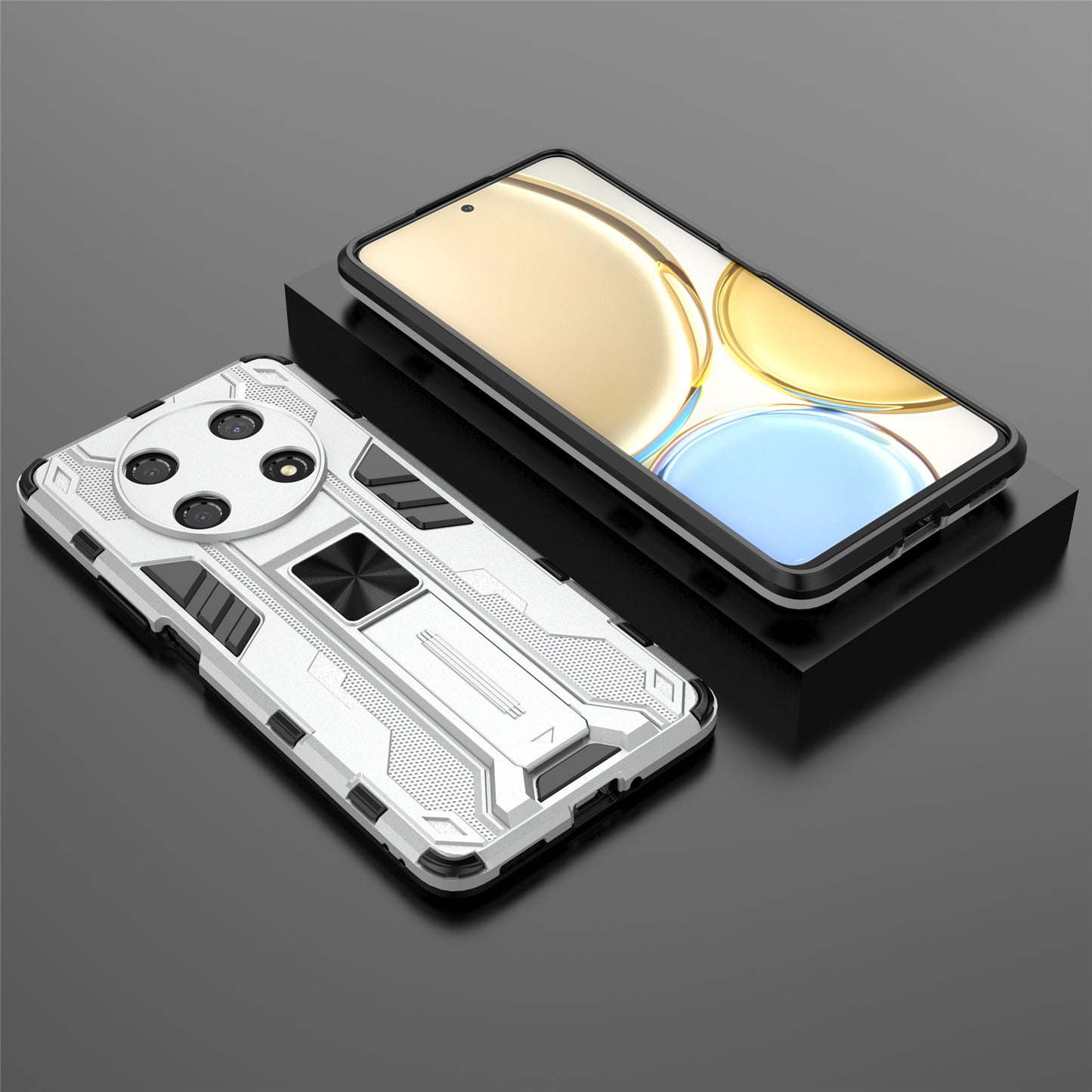 For Honor X30 / X9 5G / Magic 4 Lite 5G Shockproof Soft TPU Hard PC Mobile Phone Case Shell with Kickstand