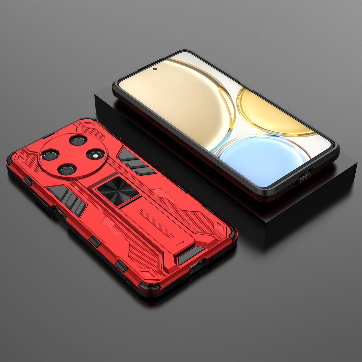 For Honor X30 / X9 5G / Magic 4 Lite 5G Shockproof Soft TPU Hard PC Mobile Phone Case Shell with Kickstand