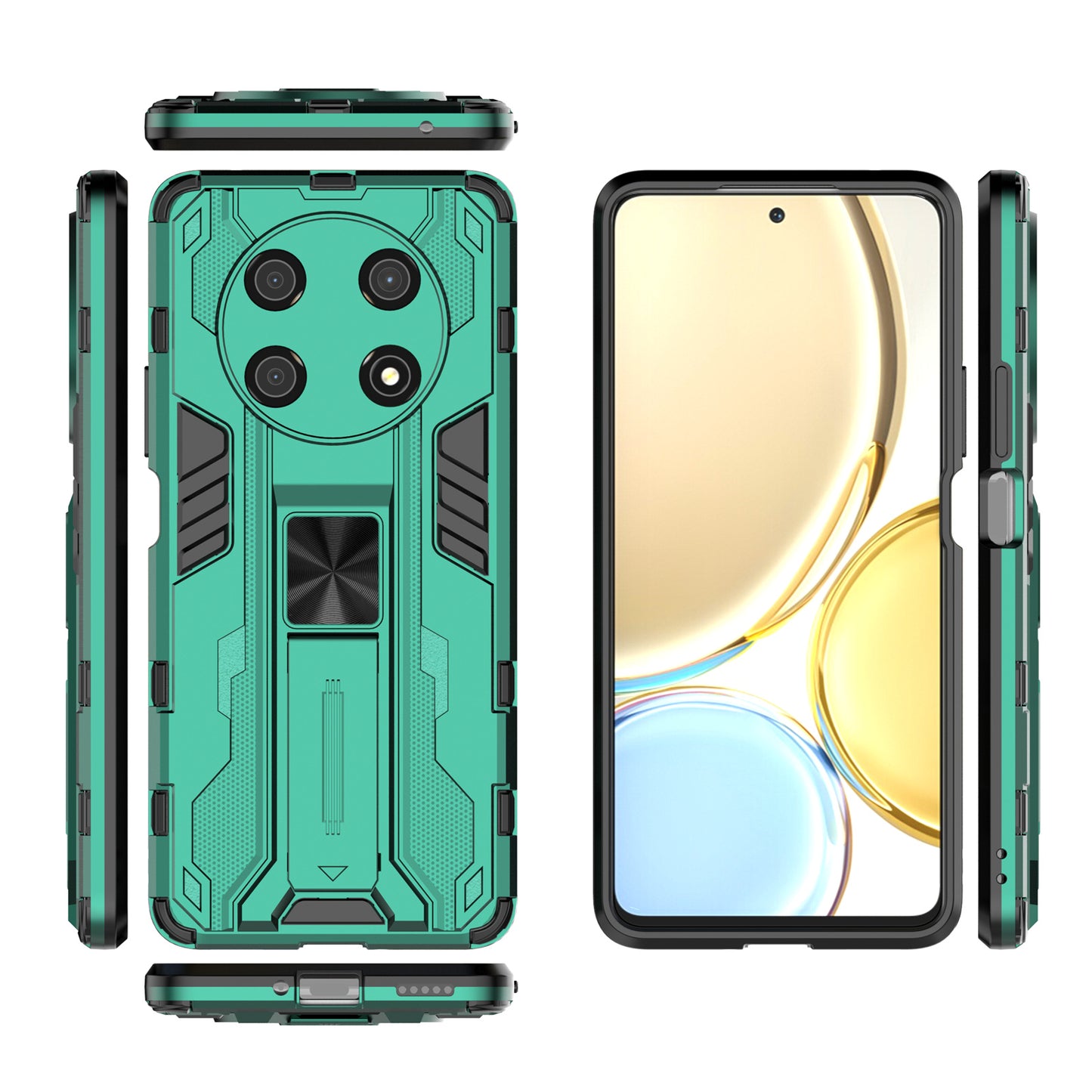 For Honor X30 / X9 5G / Magic 4 Lite 5G Shockproof Soft TPU Hard PC Mobile Phone Case Shell with Kickstand