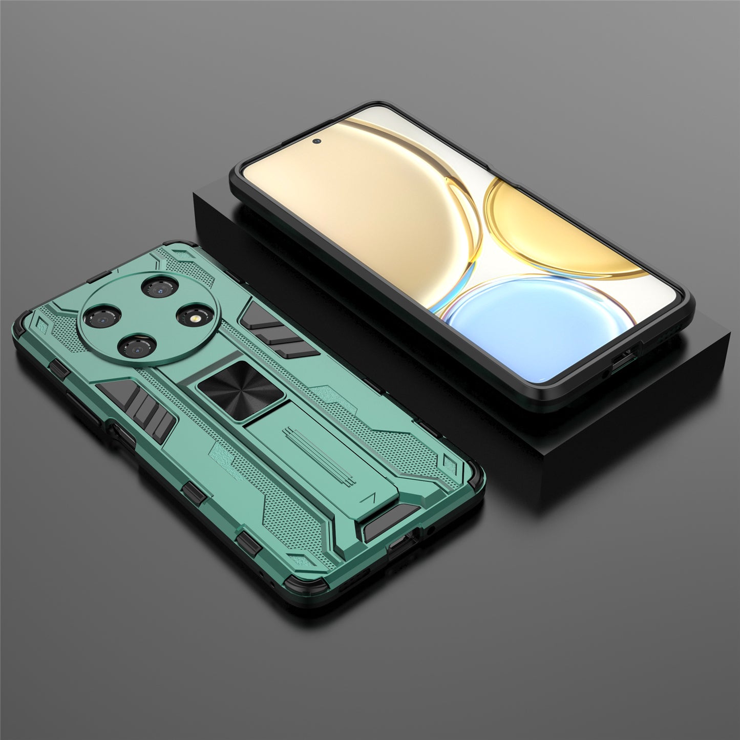 For Honor X30 / X9 5G / Magic 4 Lite 5G Shockproof Soft TPU Hard PC Mobile Phone Case Shell with Kickstand