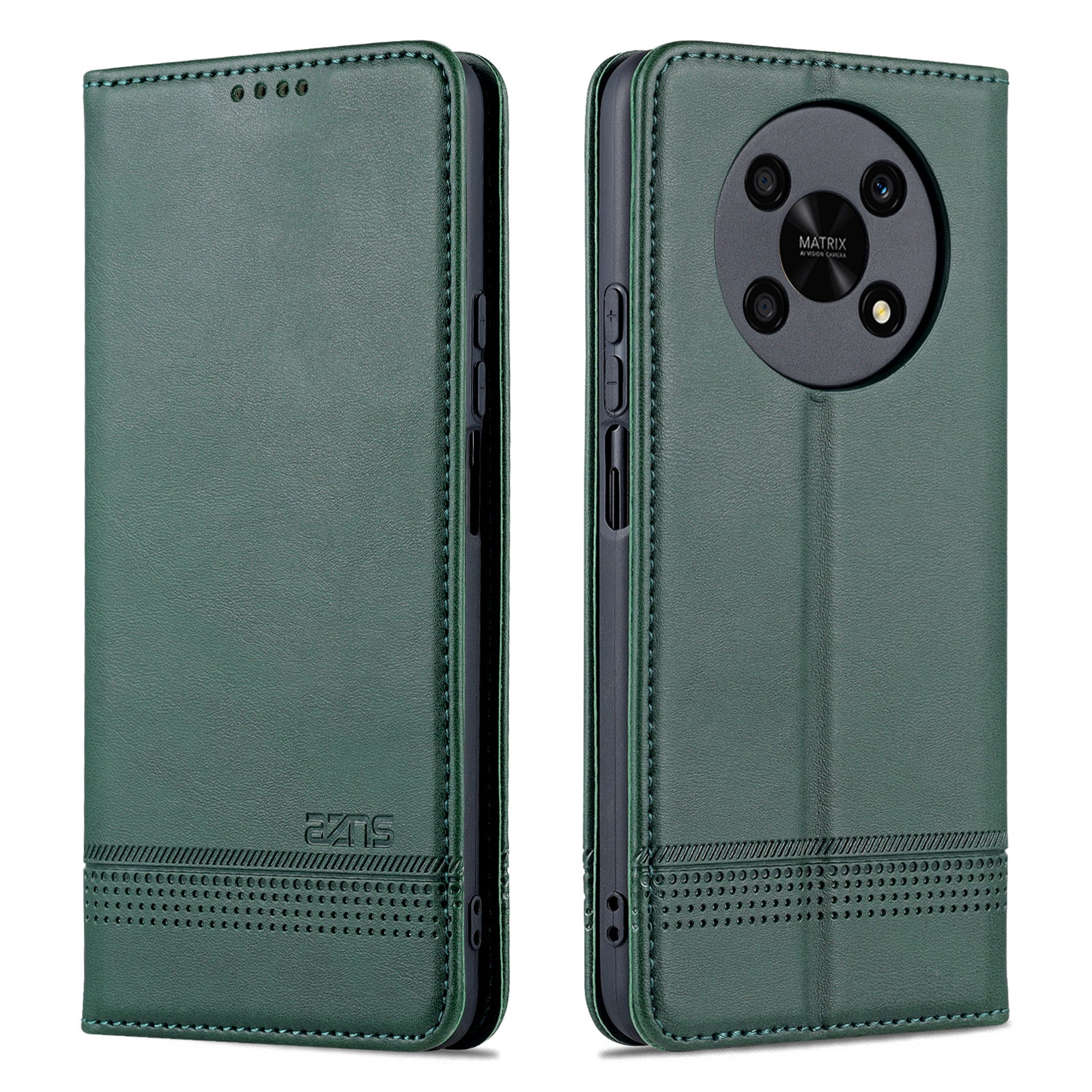 AZNS For Honor X30 / X9 5G / Magic 4 Lite 5G Magnetic Auto-absorbed Textured PU Leather Wallet Stand Protective Phone Case Cover