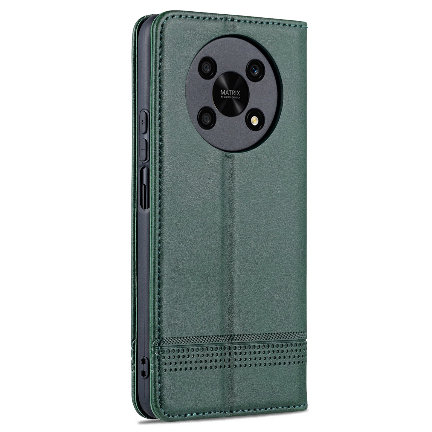 AZNS For Honor X30 / X9 5G / Magic 4 Lite 5G Magnetic Auto-absorbed Textured PU Leather Wallet Stand Protective Phone Case Cover