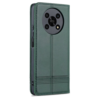AZNS For Honor X30 / X9 5G / Magic 4 Lite 5G Magnetic Auto-absorbed Textured PU Leather Wallet Stand Protective Phone Case Cover