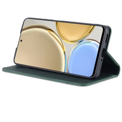 AZNS For Honor X30 / X9 5G / Magic 4 Lite 5G Magnetic Auto-absorbed Textured PU Leather Wallet Stand Protective Phone Case Cover