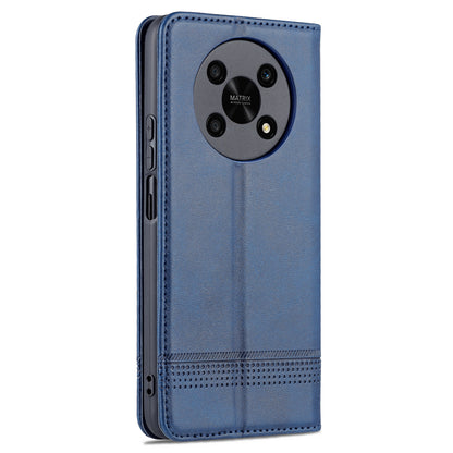 AZNS For Honor X30 / X9 5G / Magic 4 Lite 5G Magnetic Auto-absorbed Textured PU Leather Wallet Stand Protective Phone Case Cover