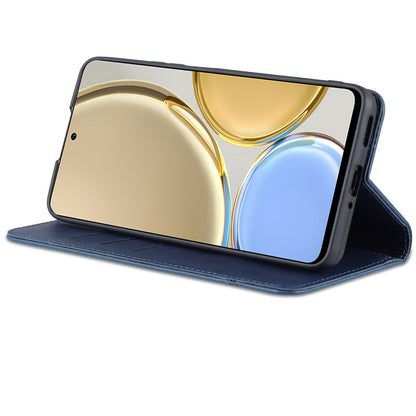 AZNS For Honor X30 / X9 5G / Magic 4 Lite 5G Magnetic Auto-absorbed Textured PU Leather Wallet Stand Protective Phone Case Cover