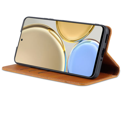 AZNS For Honor X30 / X9 5G / Magic 4 Lite 5G Magnetic Auto-absorbed Textured PU Leather Wallet Stand Protective Phone Case Cover