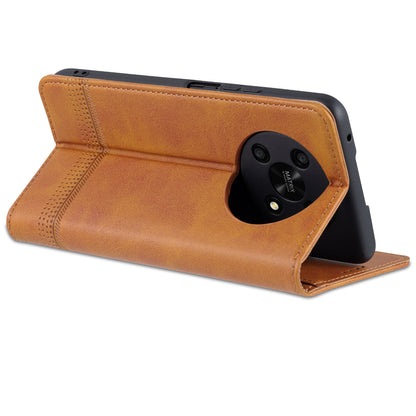 AZNS For Honor X30 / X9 5G / Magic 4 Lite 5G Magnetic Auto-absorbed Textured PU Leather Wallet Stand Protective Phone Case Cover
