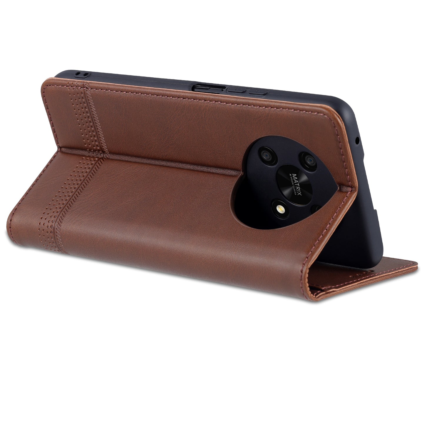AZNS For Honor X30 / X9 5G / Magic 4 Lite 5G Magnetic Auto-absorbed Textured PU Leather Wallet Stand Protective Phone Case Cover