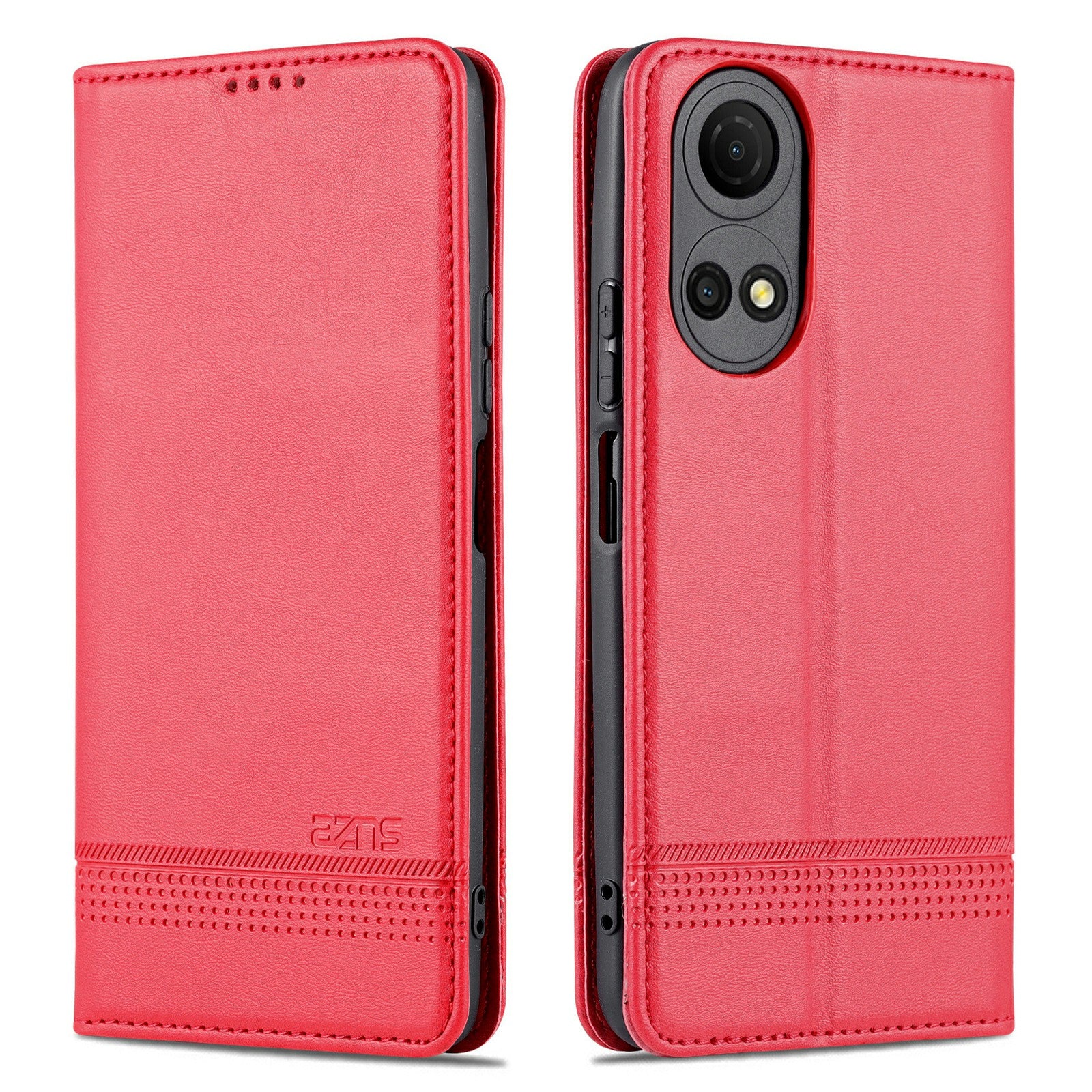 AZNS For Honor Play 30 Plus Textured Leather Phone Case Magnetic Auto-absorbed Cover with Wallet Stand