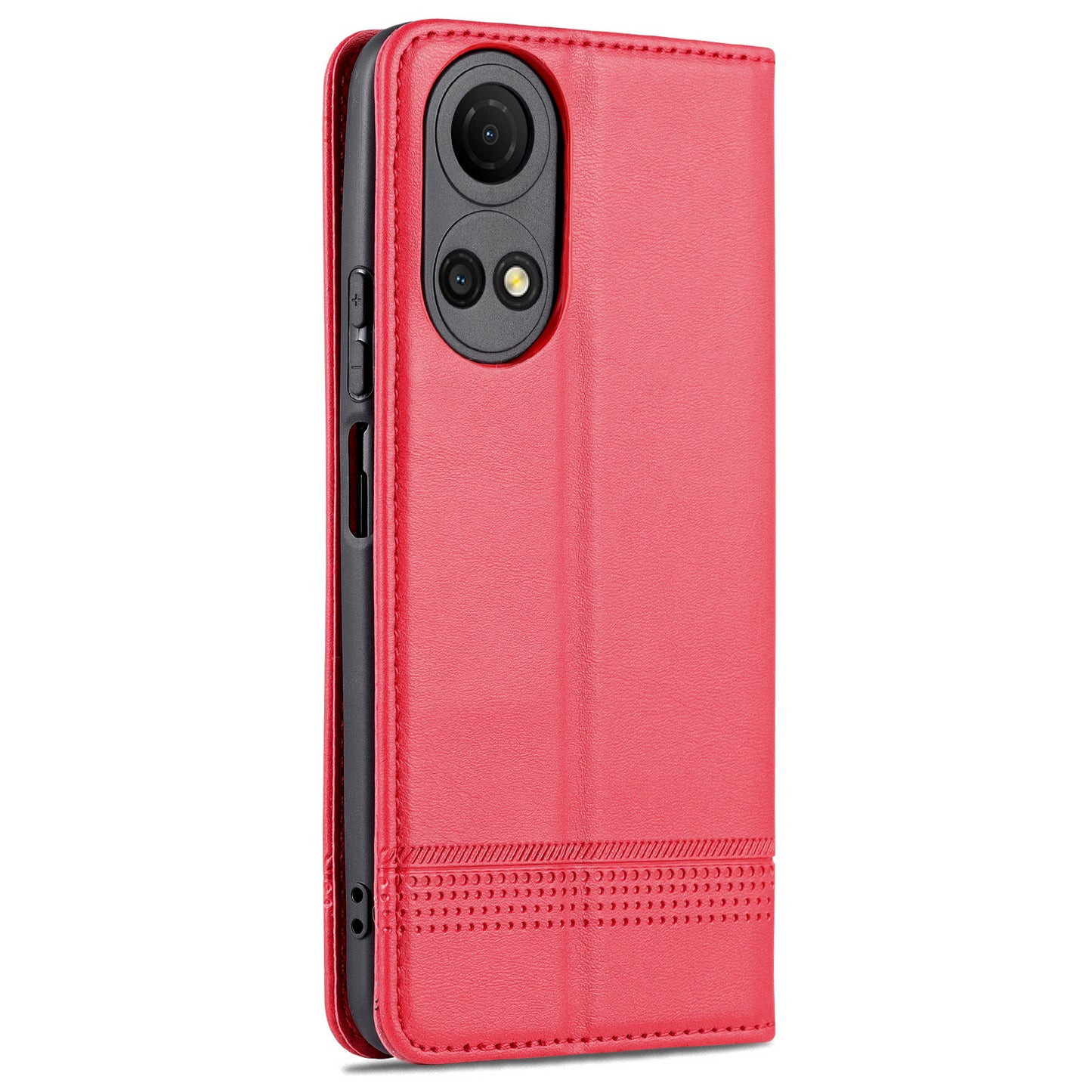 AZNS For Honor Play 30 Plus Textured Leather Phone Case Magnetic Auto-absorbed Cover with Wallet Stand