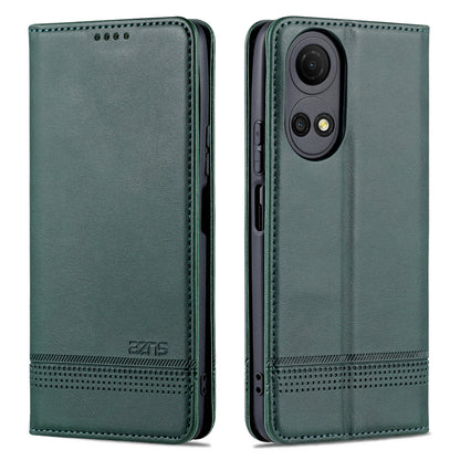 AZNS For Honor Play 30 Plus Textured Leather Phone Case Magnetic Auto-absorbed Cover with Wallet Stand