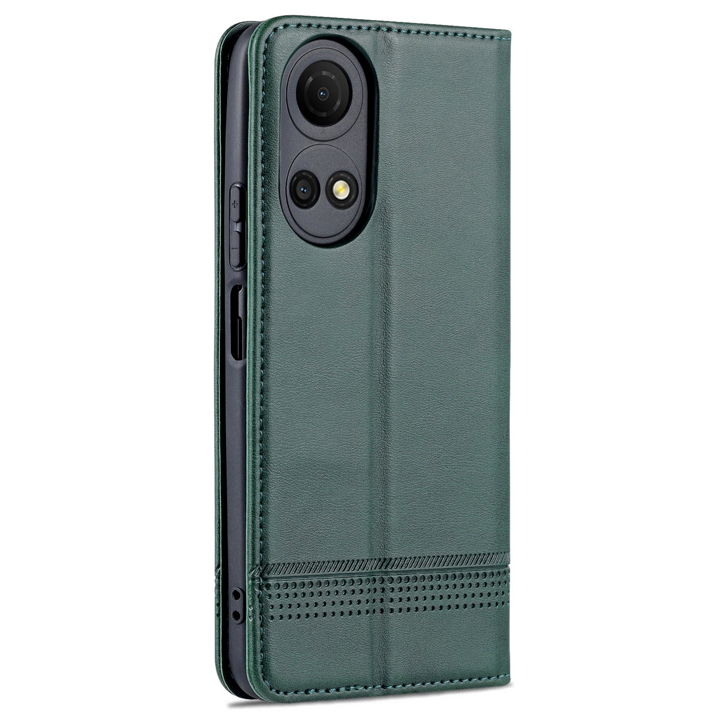 AZNS For Honor Play 30 Plus Textured Leather Phone Case Magnetic Auto-absorbed Cover with Wallet Stand
