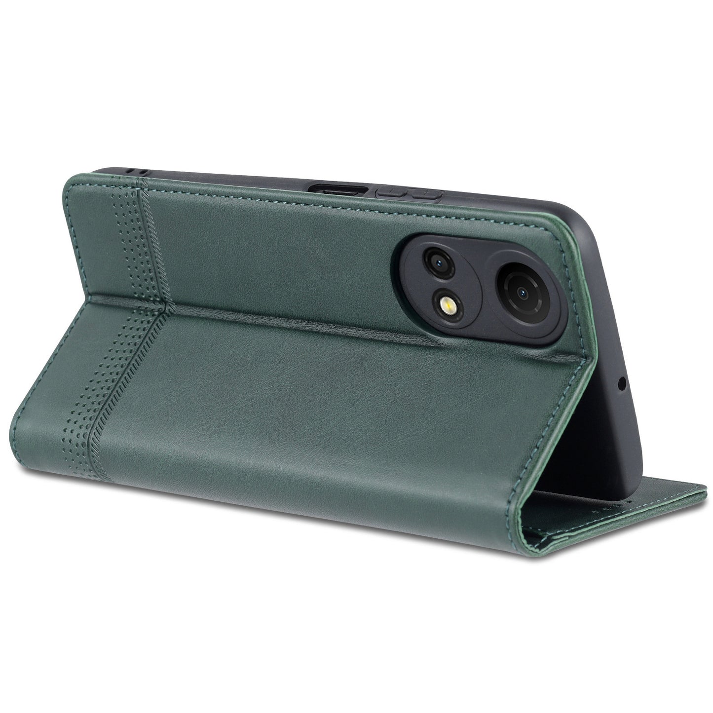 AZNS For Honor Play 30 Plus Textured Leather Phone Case Magnetic Auto-absorbed Cover with Wallet Stand