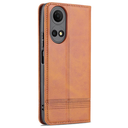 AZNS For Honor Play 30 Plus Textured Leather Phone Case Magnetic Auto-absorbed Cover with Wallet Stand