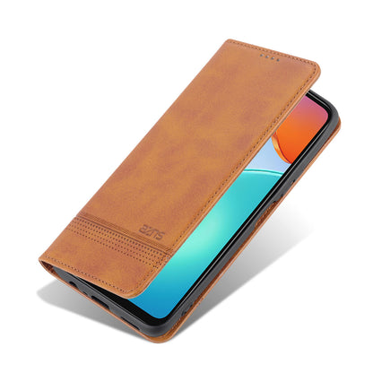 AZNS For Honor Play 30 Plus Textured Leather Phone Case Magnetic Auto-absorbed Cover with Wallet Stand