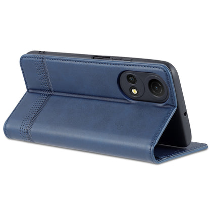 AZNS For Honor Play 30 Plus Textured Leather Phone Case Magnetic Auto-absorbed Cover with Wallet Stand