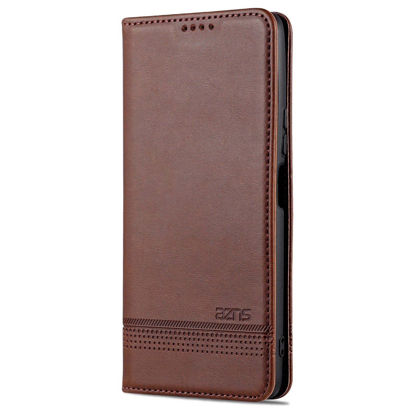 AZNS For Honor Play 30 Plus Textured Leather Phone Case Magnetic Auto-absorbed Cover with Wallet Stand