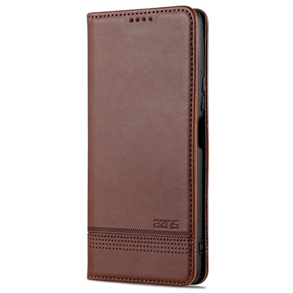 AZNS For Honor Play 30 Plus Textured Leather Phone Case Magnetic Auto-absorbed Cover with Wallet Stand