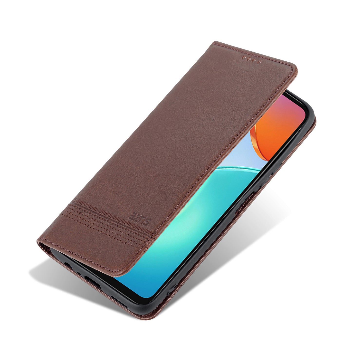 AZNS For Honor Play 30 Plus Textured Leather Phone Case Magnetic Auto-absorbed Cover with Wallet Stand
