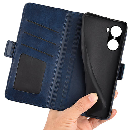 For Honor 60 Pro Textured Business Elegant Phone Cover PU Leather Flip Folio Book Stand Wallet Case