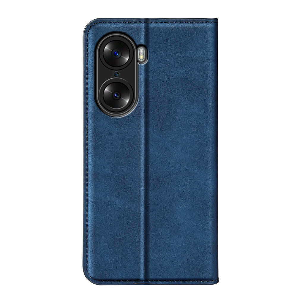 For Honor 60 Skin-touch Feeling PU Leather Flip Wallet Cover Stand Magnetic Adsorption Shockproof Folio Book Case