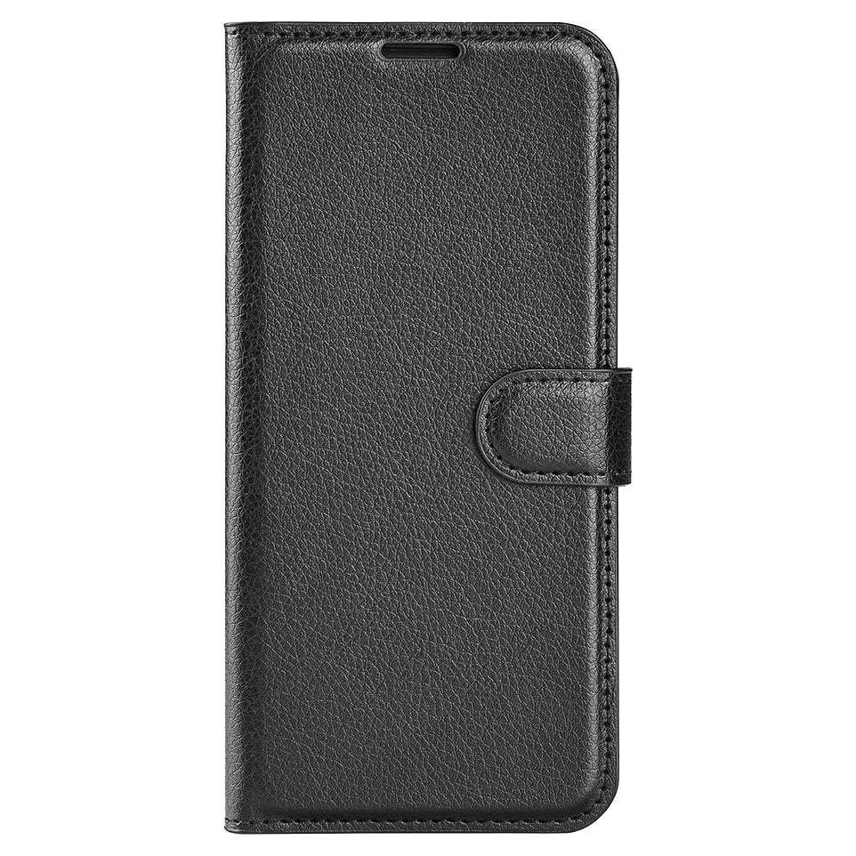 PU Leather Case for Honor 60, Litchi Texture Folding Stand Wallet Flip Cover with Magnetic Clasp