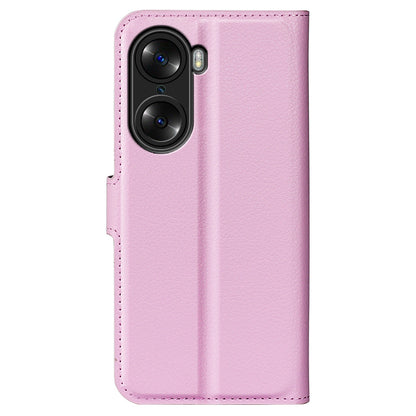 PU Leather Case for Honor 60, Litchi Texture Folding Stand Wallet Flip Cover with Magnetic Clasp