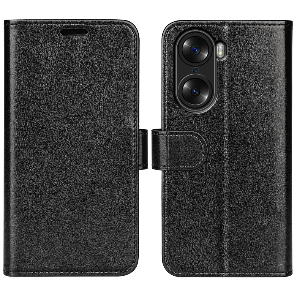 For Honor 60 Wallet Phone Case Magnetic Premium Crazy Horse Texture PU Leather Folio Flip Cover with Folding Stand