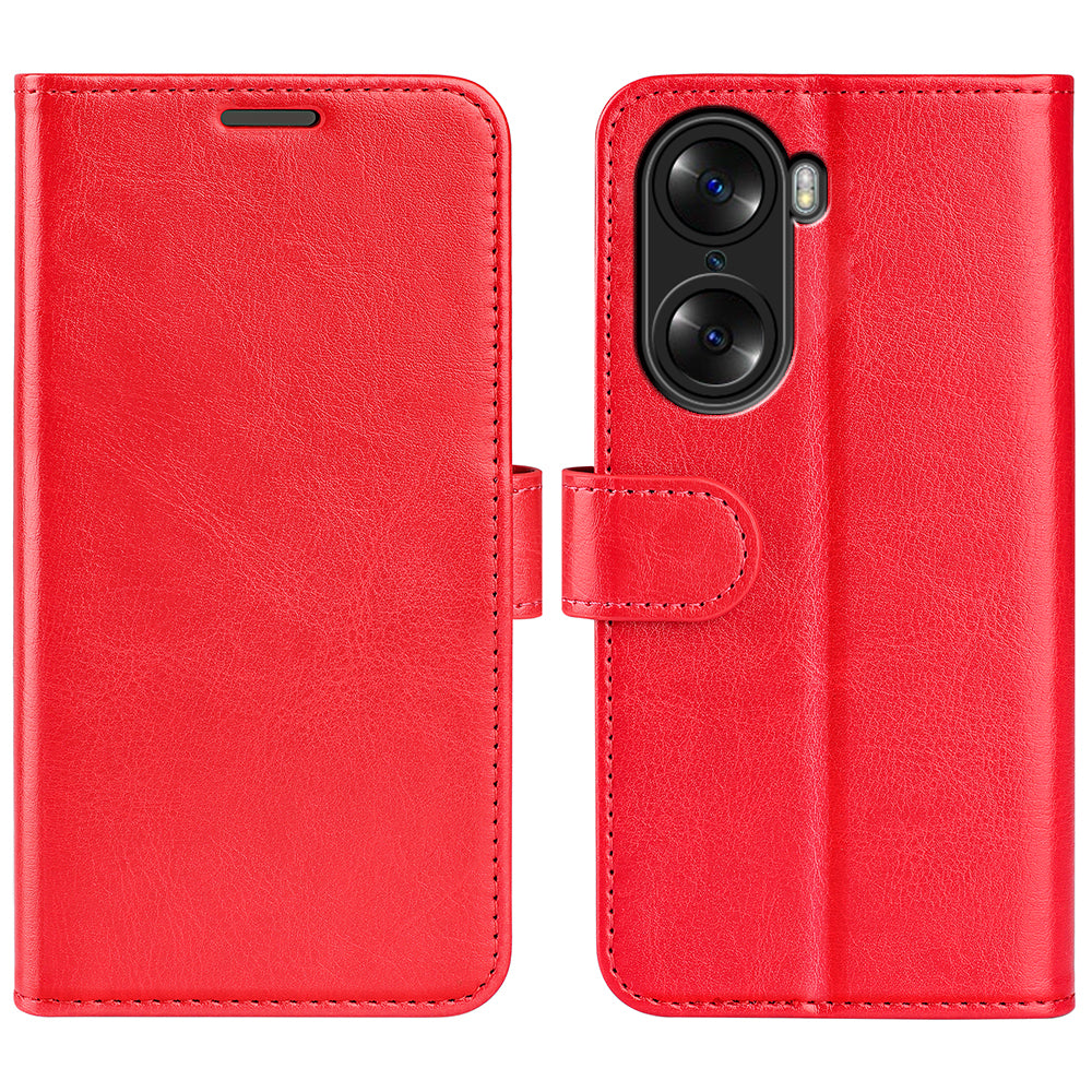 For Honor 60 Wallet Phone Case Magnetic Premium Crazy Horse Texture PU Leather Folio Flip Cover with Folding Stand