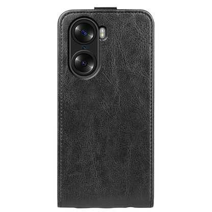 Vertical Flip Folio Phone Case for Honor 60, Crazy Horse Texture PU Leather Protective Cover Shell with Card Holder