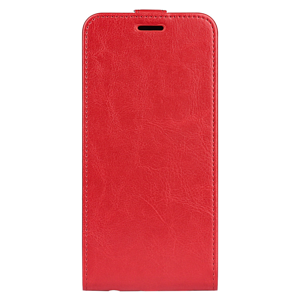 Vertical Flip Folio Phone Case for Honor 60, Crazy Horse Texture PU Leather Protective Cover Shell with Card Holder