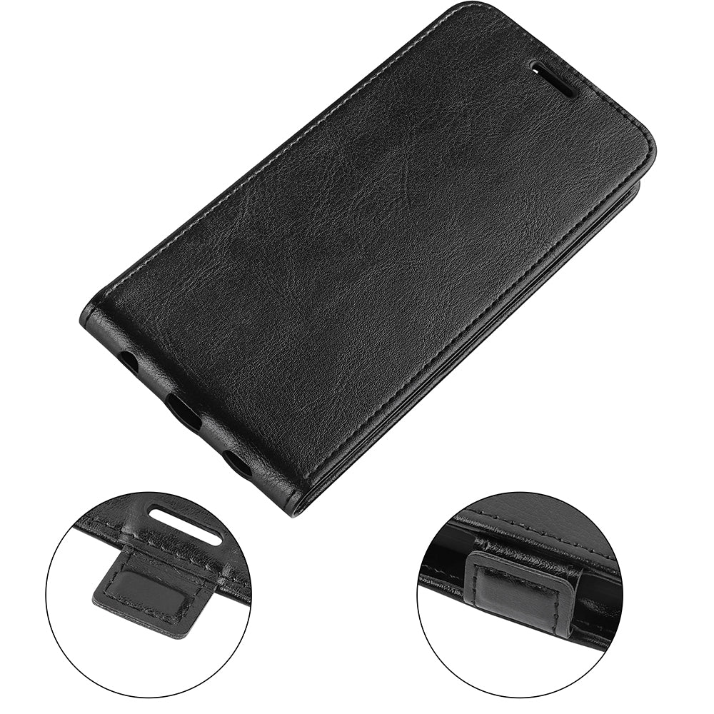 Vertical Flip Folio Phone Case for Honor 60, Crazy Horse Texture PU Leather Protective Cover Shell with Card Holder