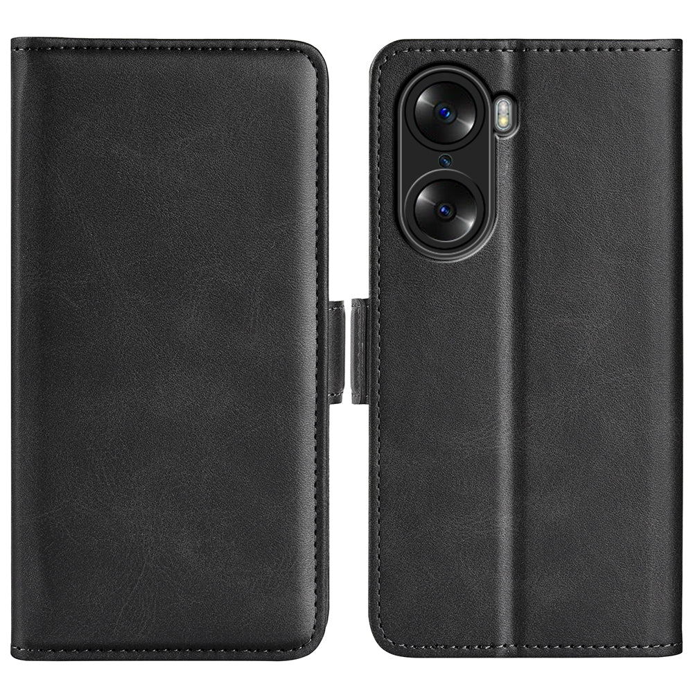 For Honor 60 Textured PU Leather Flip Wallet Case Stand Function Shockproof Protective Case Cover
