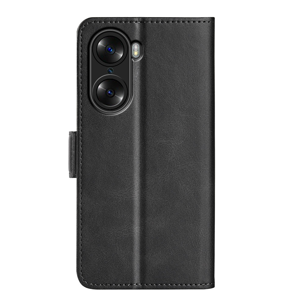 For Honor 60 Textured PU Leather Flip Wallet Case Stand Function Shockproof Protective Case Cover