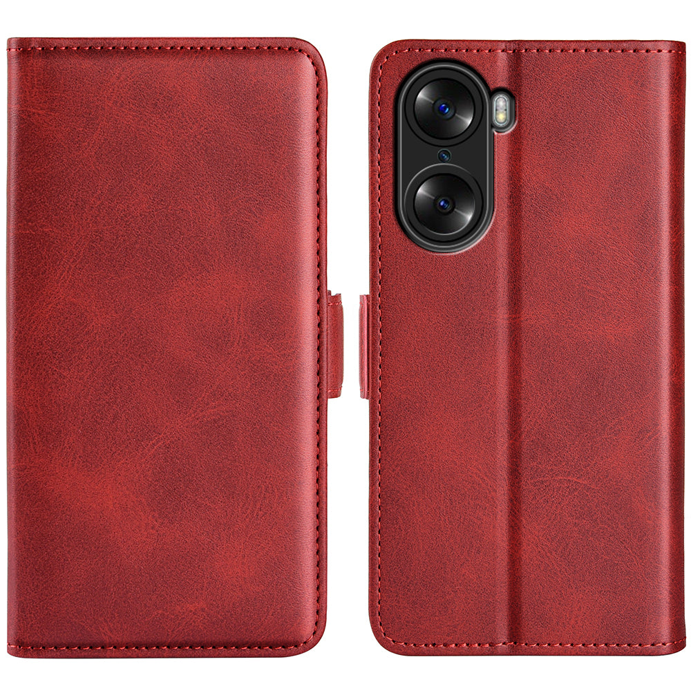 For Honor 60 Textured PU Leather Flip Wallet Case Stand Function Shockproof Protective Case Cover