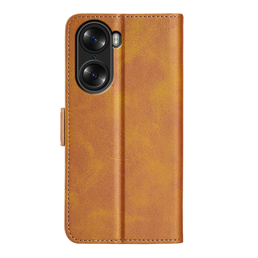 For Honor 60 Textured PU Leather Flip Wallet Case Stand Function Shockproof Protective Case Cover