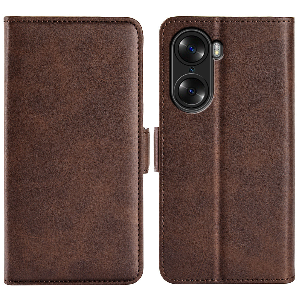 For Honor 60 Textured PU Leather Flip Wallet Case Stand Function Shockproof Protective Case Cover